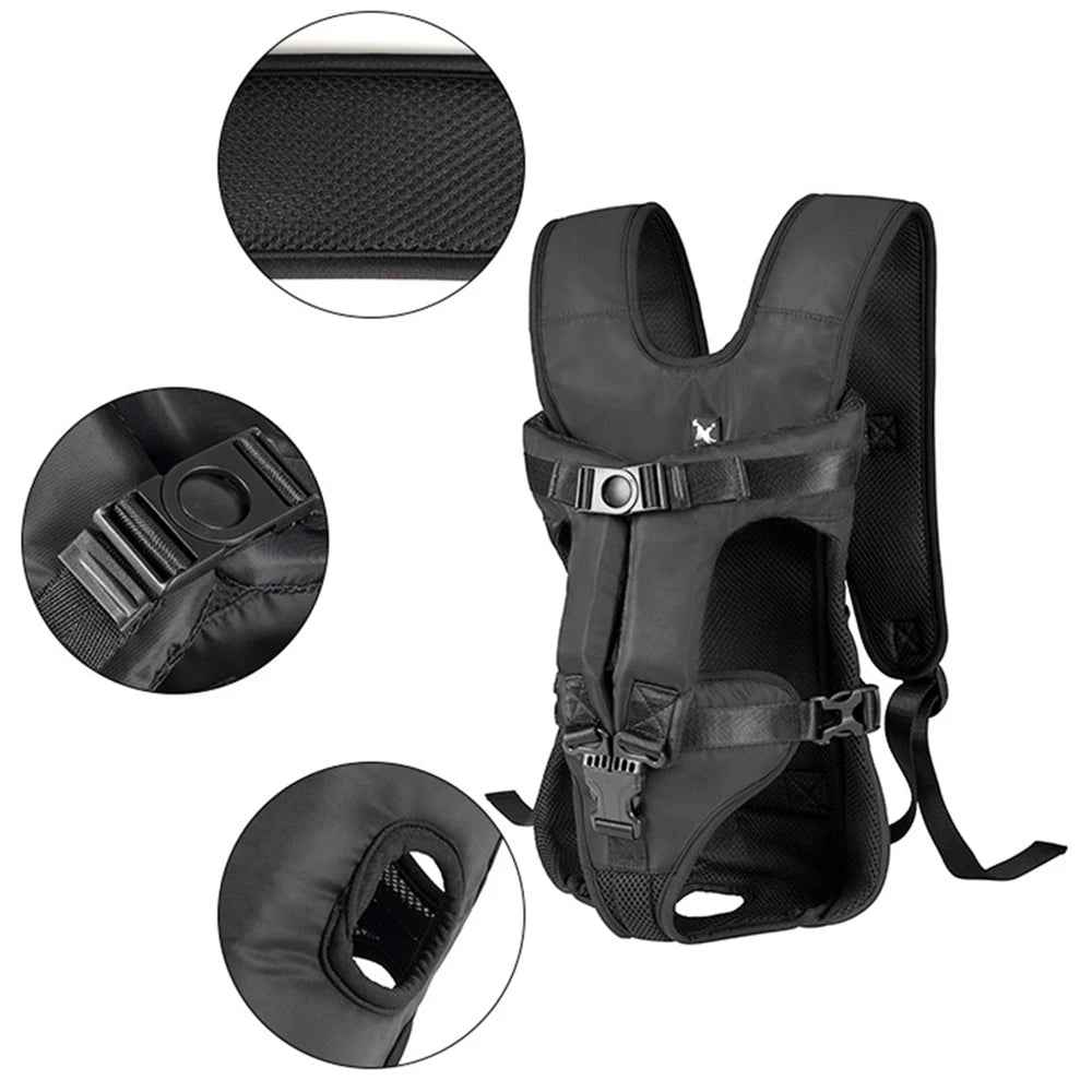 Adjustable Pet Front Dog Carrier Backpack – Hands-Free Travel Bag for Dogs and Cats