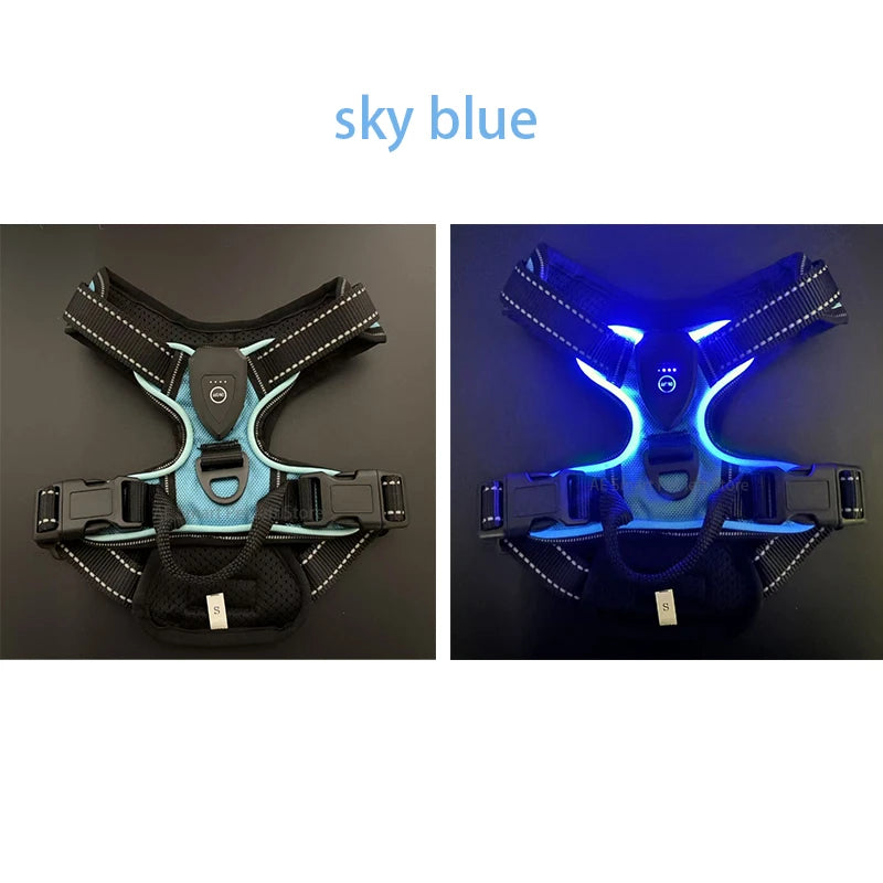 LED Dog Harness – No-Pull, Adjustable & Rechargeable