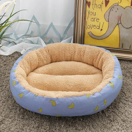 Soft Round Pet Bed – Washable Plush Cushion for Dogs & Cats