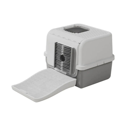 CleanCorner™ Hooded Cat Litter Box — Space-Saving Anti-Leak Design