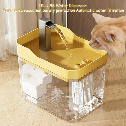 CrystalFlow™ – Transparent Automatic Cat Water Fountain