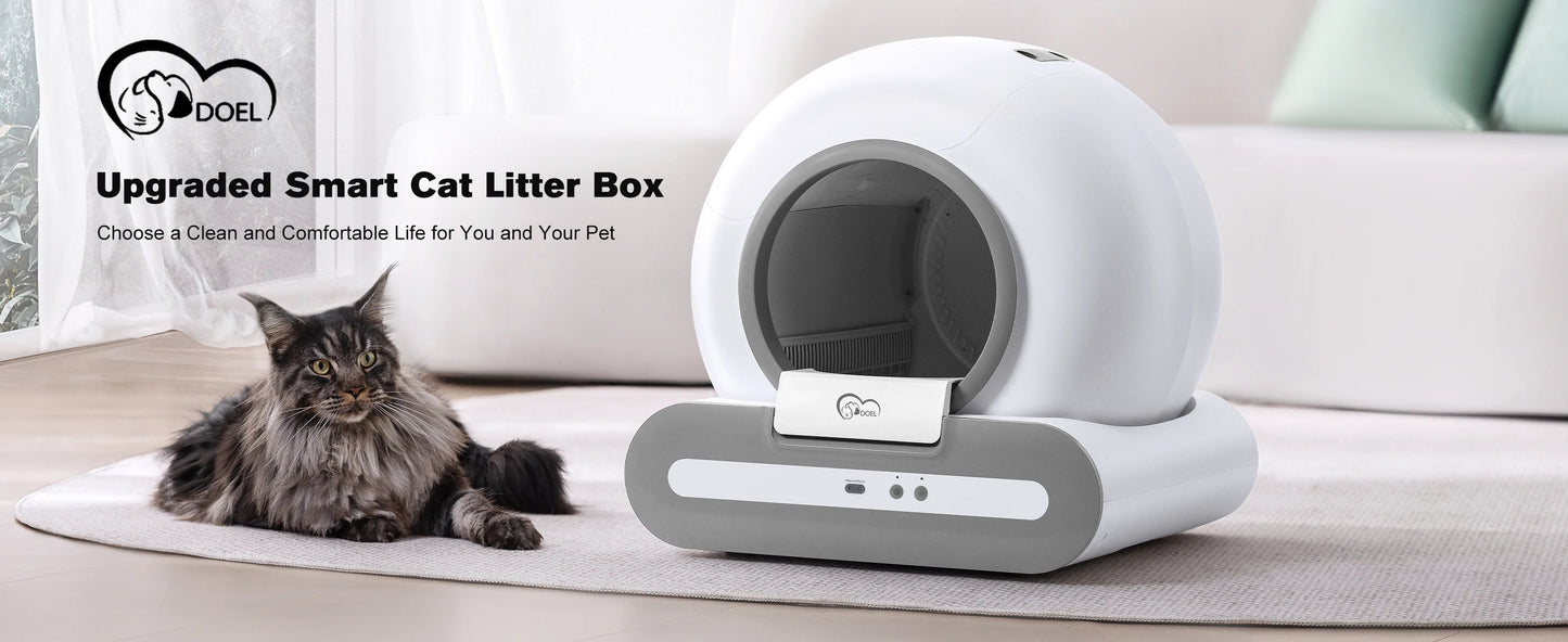 DOEL™ Automatic Self-Cleaning Cat Litter Box with App Control & Litter Mat