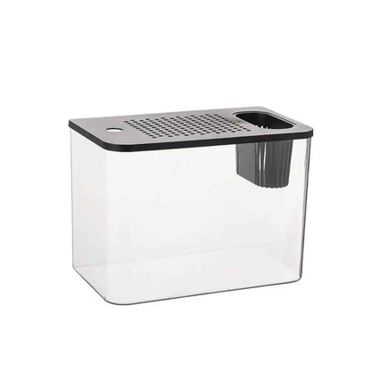 Transparent PET+ABS Fish Tank with Lid – Drop-Resistant Hydroponic Aquarium & Turtle Tank for Home