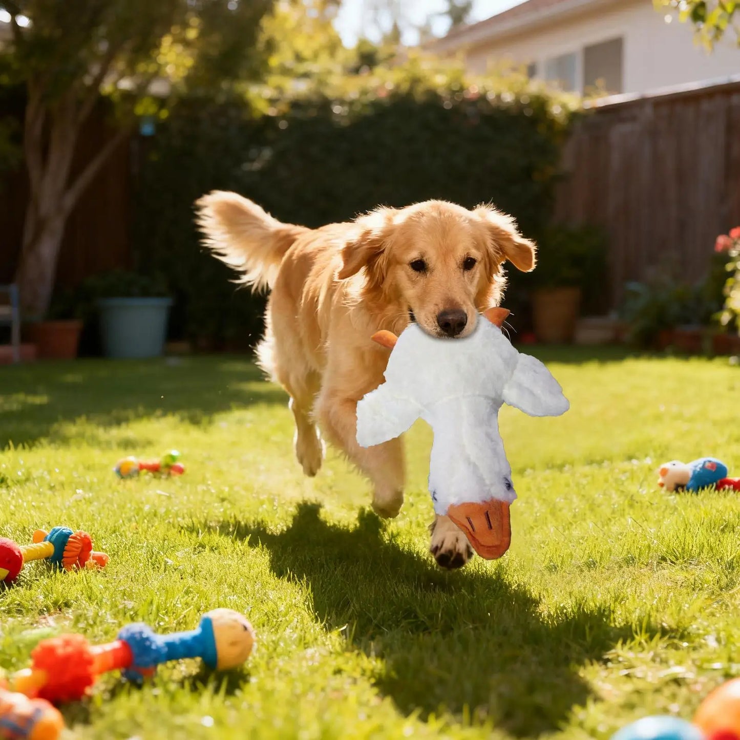 Dog Chew Plush Toy – Soft Bite-Resistant White Duck for Indoor & Outdoor Play
