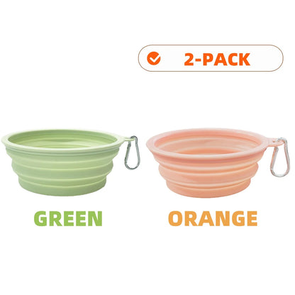 PawFold™ – Collapsible Silicone Travel Bowls (2pcs)