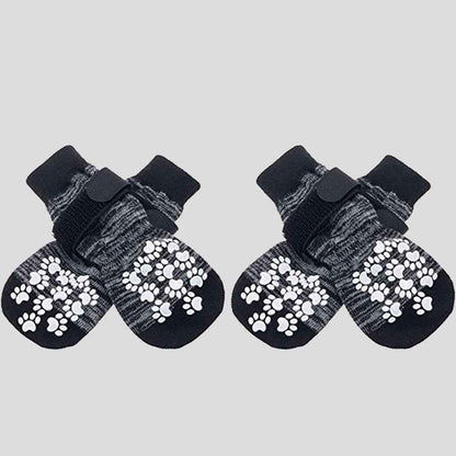 4PCS Non-Slip Dog Socks – Adjustable Indoor & Outdoor Pet Shoes