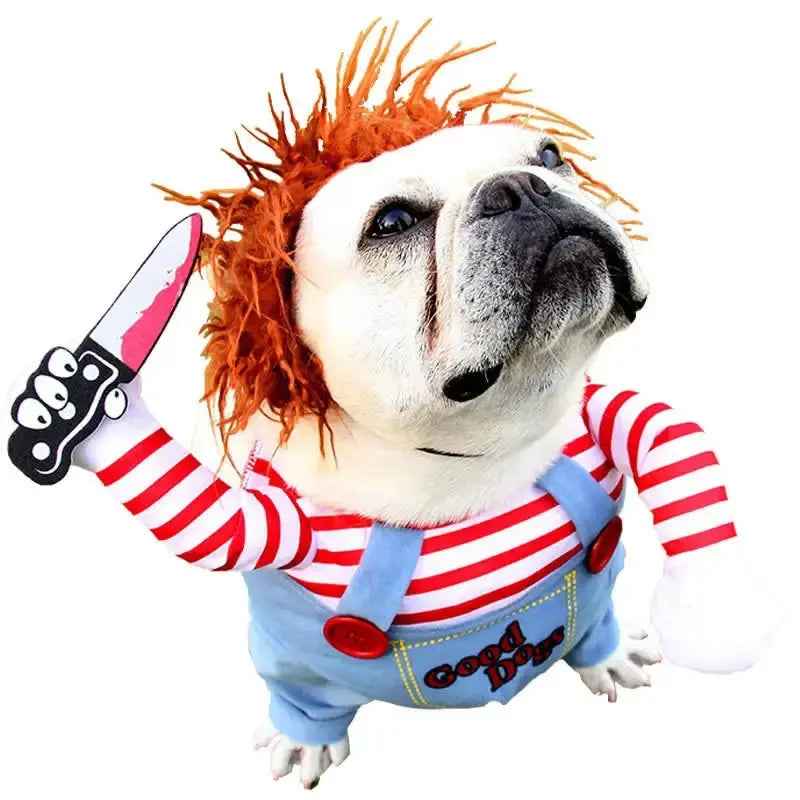 Halloween Dagger Pet Costume – Funny Knife-Holding Dress for Dogs & Cats