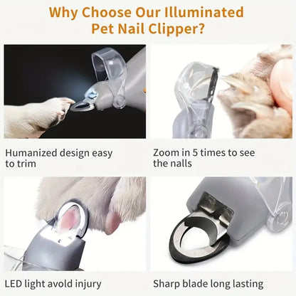 ClipLight™ – LED Pet Nail Clippers with Magnifier