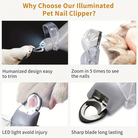 ClipLight™ – LED Pet Nail Clippers with Magnifier