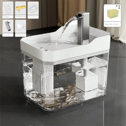CrystalFlow™ – Transparent Automatic Cat Water Fountain