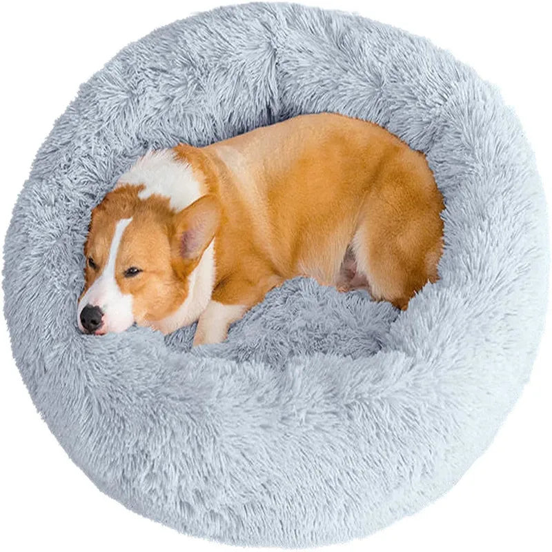 FluffNest™ – Round Plush Pet Bed