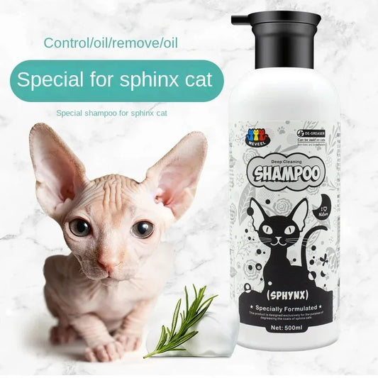 500ml Sphynx Cat & Dog Shampoo – Wash-Free Moisturizing Cleanser for Sensitive Skin