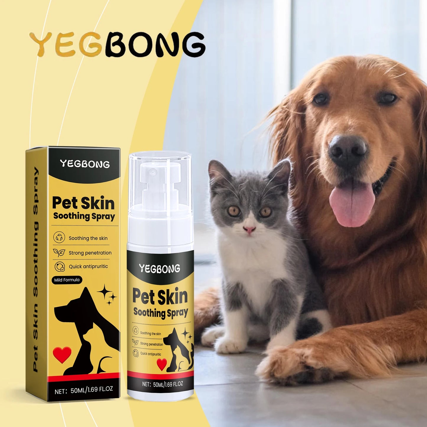 YEGBONG™ Pet Skin Care Spray – Soothing Relief for Dogs & Cats