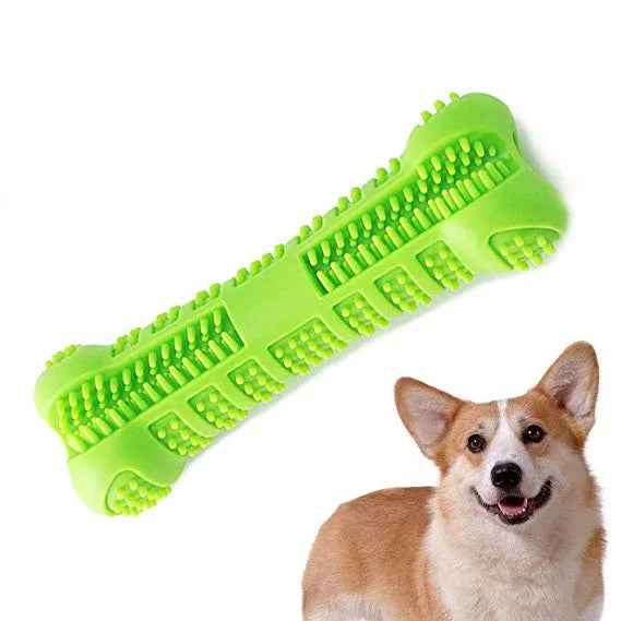 360° Soft Rubber Dog Toothbrush & Chew Toy – Gentle Teeth Cleaning Stick for Puppies