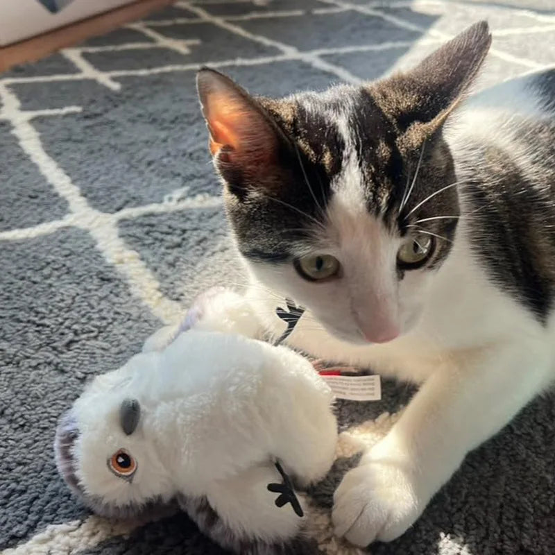 Interactive Flapping Bird Toy for Cats – Realistic Flying Sparrow with Catnip