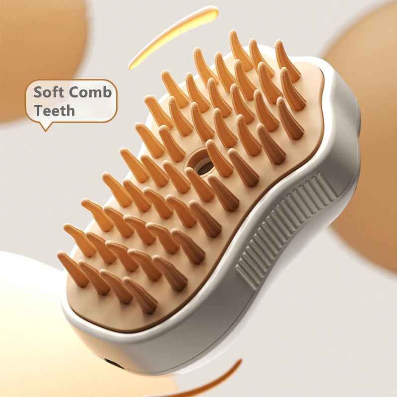 3-in-1 Steam Pet Brush for Dogs & Cats – Electric Grooming Comb