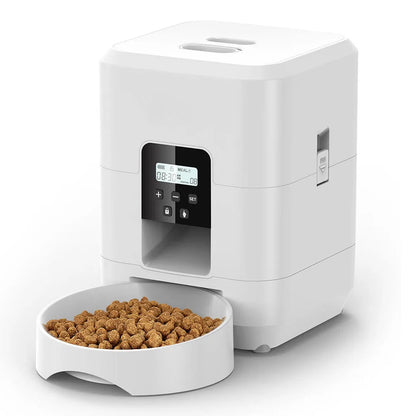 Smart Automatic Pet Feeder – Timed Food Dispenser for Cats & Dogs with Portion Control and Slow Feeding Bowl