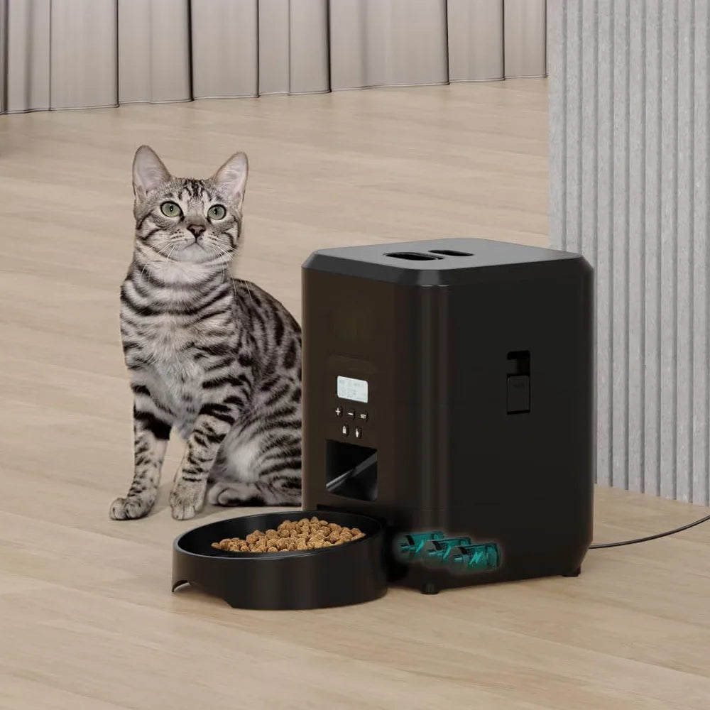 Smart Automatic Pet Feeder – Timed Food Dispenser for Cats & Dogs with Portion Control and Slow Feeding Bowl
