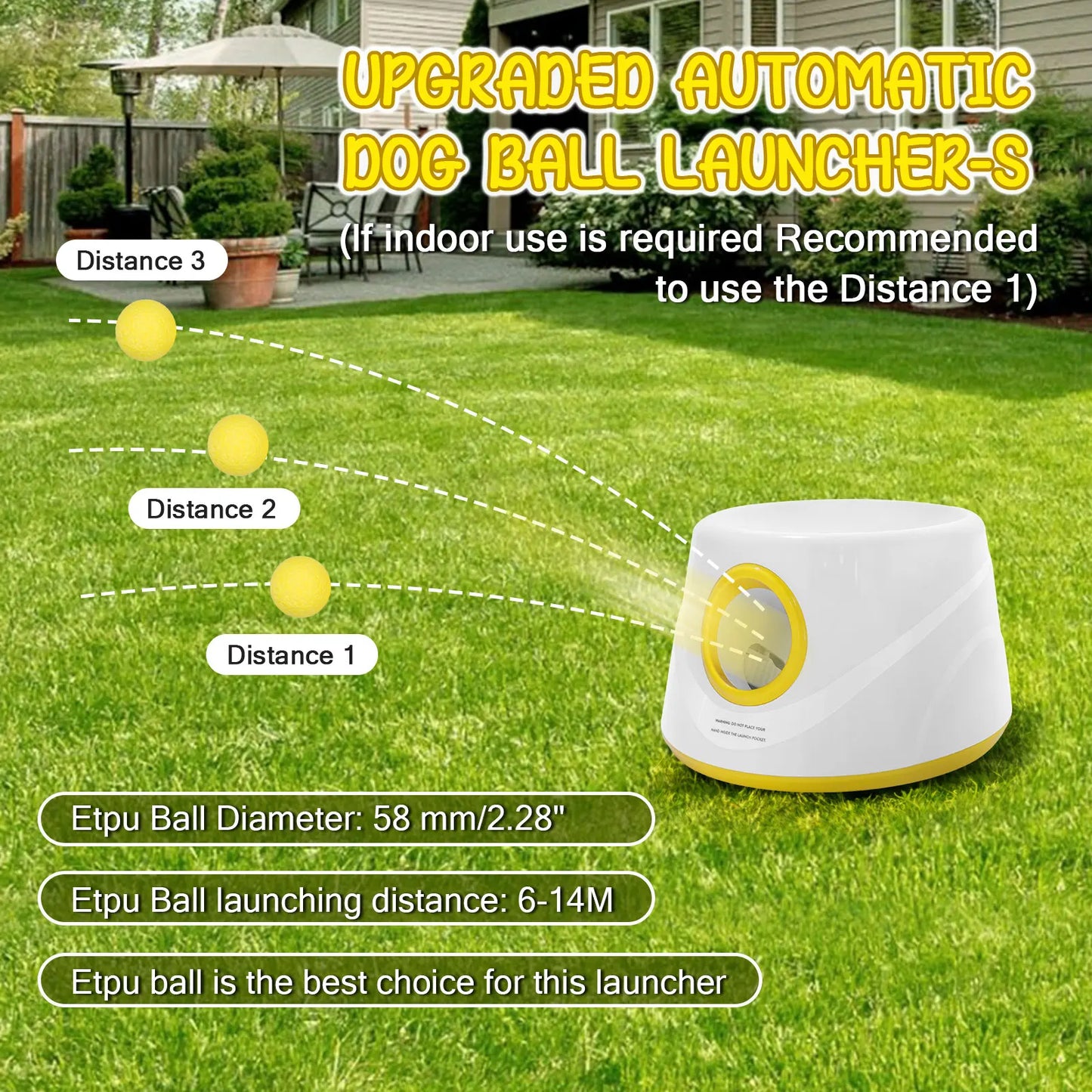 FetchMaster™ Automatic Dog Ball Launcher — 3 Distance Settings