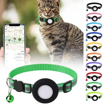 Reflective Airtag Collar for Cats & Dogs – Anti-Lost Tracker Holder with Protective Case