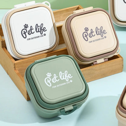 Portable Folding Double Pet Bowl – Durable Travel Feeder for Dogs