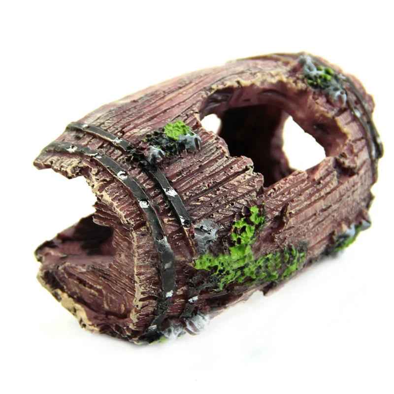 Resin Barrel Cave Aquarium Ornament – Fish Tank Decoration