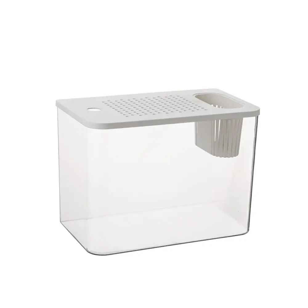 Transparent PET+ABS Fish Tank with Lid – Drop-Resistant Hydroponic Aquarium & Turtle Tank for Home