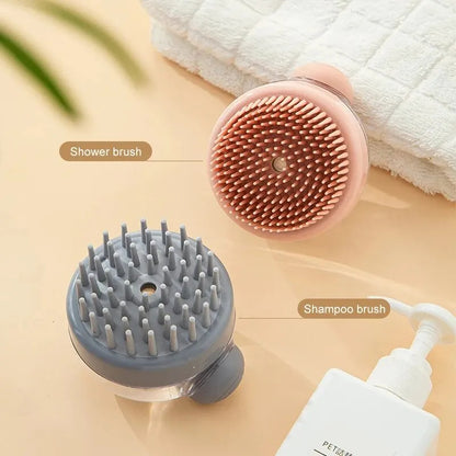 Soft Silicone Pet Bath Brush with Shampoo Dispenser