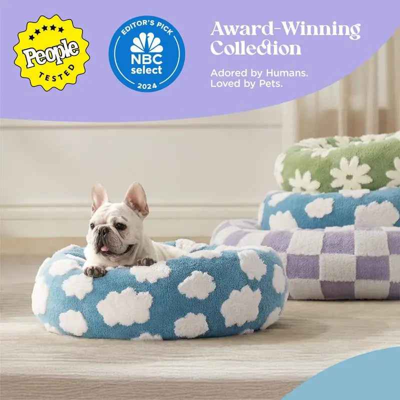 Lesure Donut Dog Bed – Calming Washable Bed for Dogs & Cats (60cm)