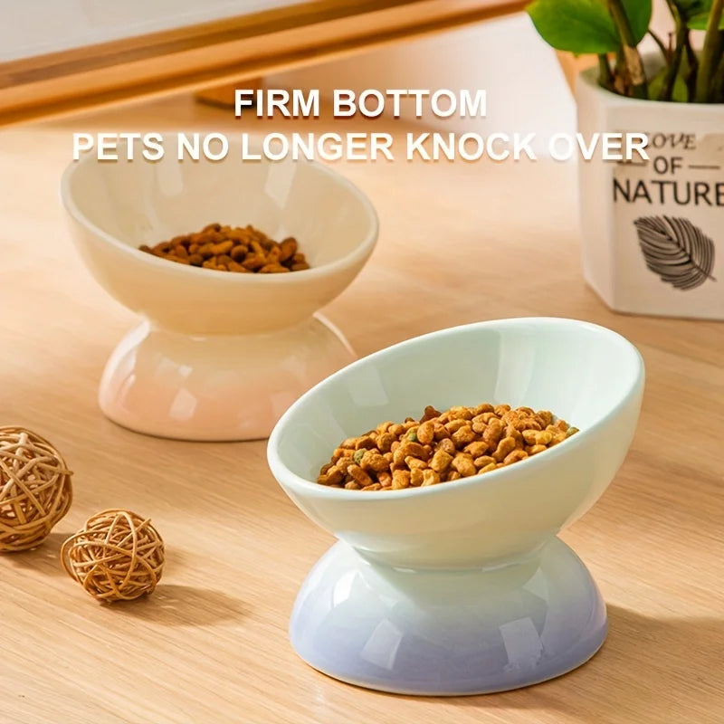 PurrElevate™ – Ceramic Raised Cat Bowl