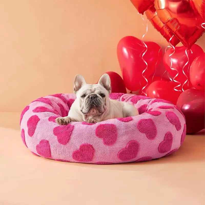 Lesure Donut Dog Bed – Calming Washable Bed for Dogs & Cats (60cm)