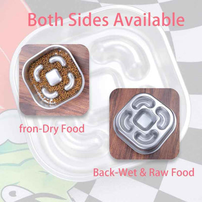 SteelPaw™ – Dual-Sided Stainless Steel Slow Feeder Bowl