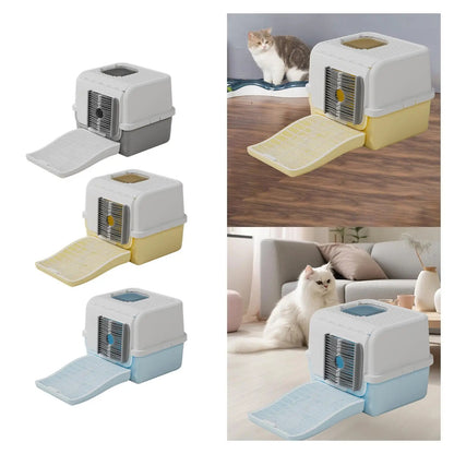 CleanCorner™ Hooded Cat Litter Box — Space-Saving Anti-Leak Design