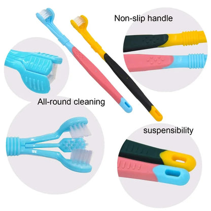 3-Sided Pet Toothbrush – Easy Teeth Cleaning for Dogs and Cats