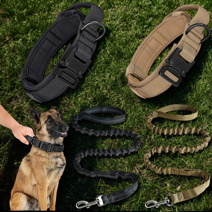 Heavy-Duty Military Tactical Dog Collar & Leash Set | Adjustable & Durable for All Dog Sizes