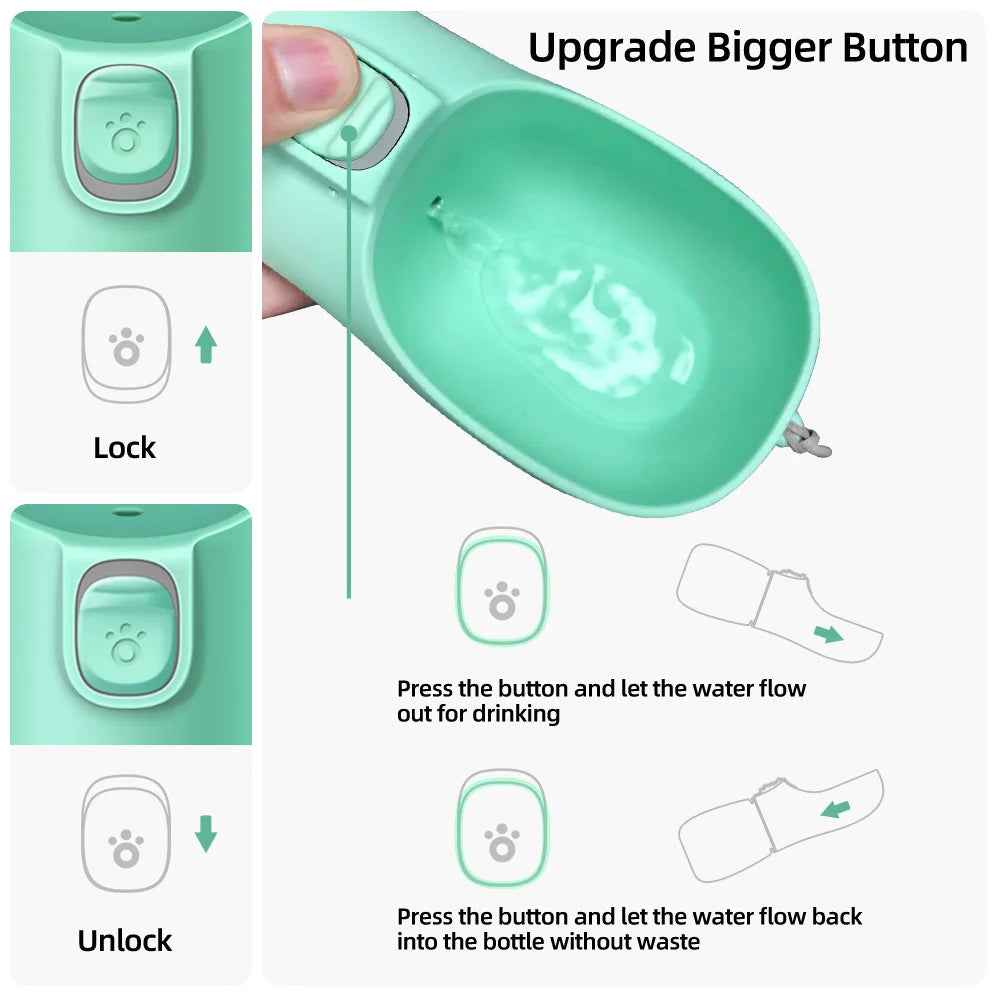 Portable Pet Water Bottle – Leakproof Travel Feeder for Dogs & Cats