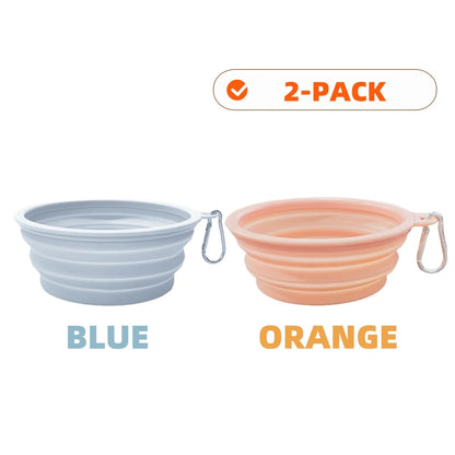 PawFold™ – Collapsible Silicone Travel Bowls (2pcs)