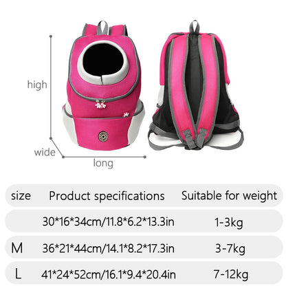 Double Shoulder Outdoor Pet Carrier Bag – Breathable Travel Backpack for Dogs & Cats