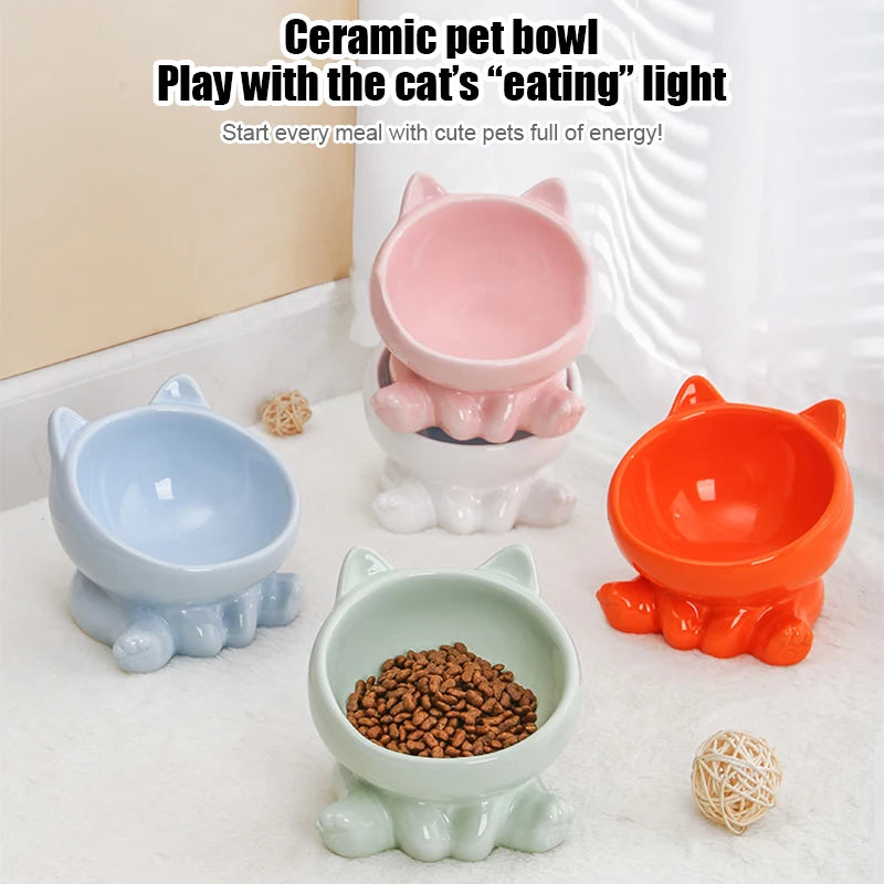PawLift™ – Elevated Ceramic Bowl for Cats & Dogs
