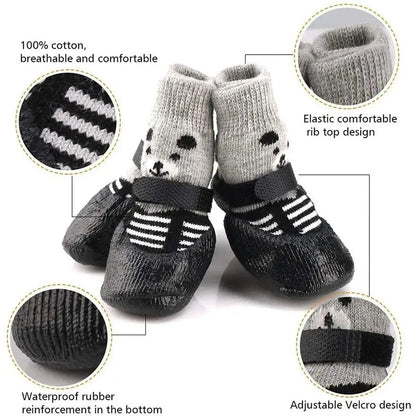 2 Pairs Waterproof Non-Slip Dog Socks – Warm Rain & Snow Boots for Cats & Dogs