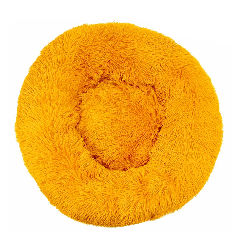 FluffNest™ – Round Plush Pet Bed