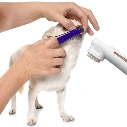 Pet Dental Care Kit – 4-in-1 Toothbrush & Toothpaste Set for Dogs and Cats