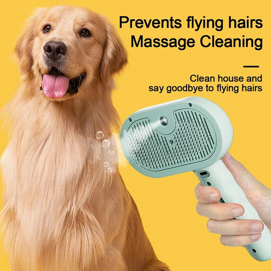 Steam Spray Dog Grooming Brush – Luxury Pet Care Tool