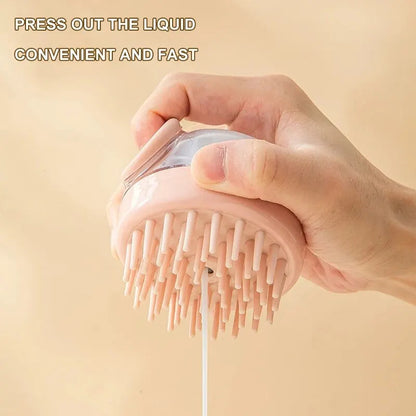Soft Silicone Pet Bath Brush with Shampoo Dispenser