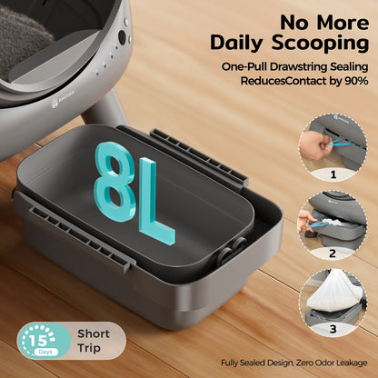 Amicura Cura X1 Automatic Cat Litter Box – Smart, App-Controlled, Safe & Easy to Clean
