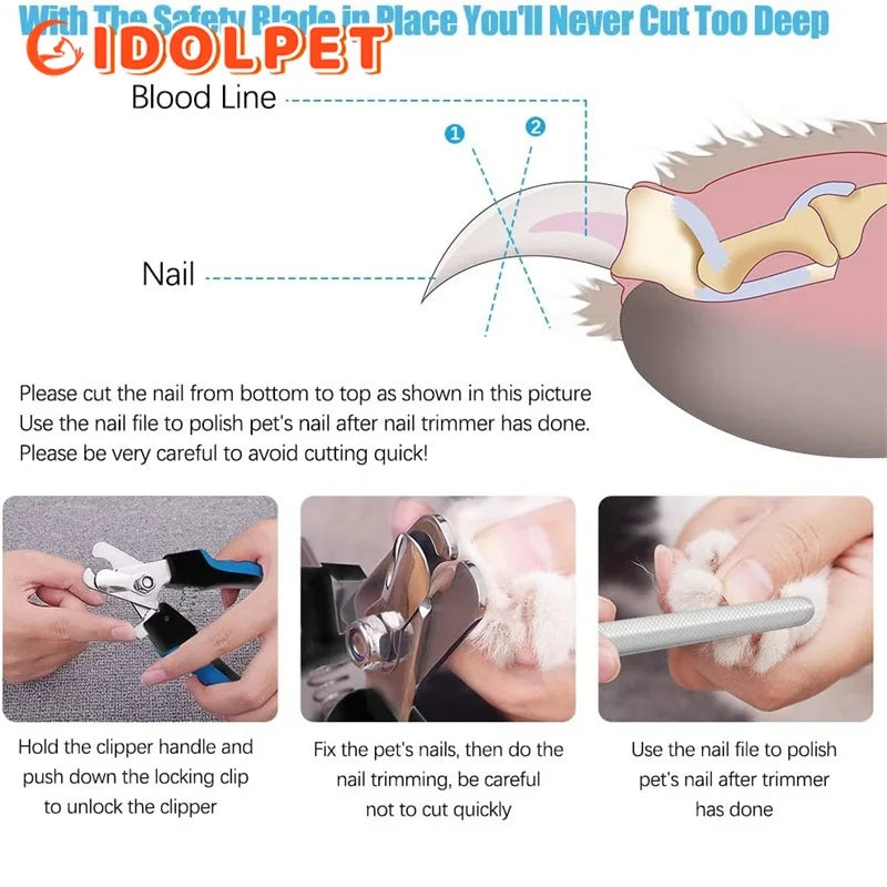 Professional Pet Nail Clipper with Safety Guard for Dogs & Cats