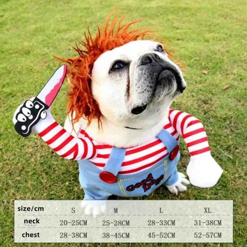 Halloween Dagger Pet Costume – Funny Knife-Holding Dress for Dogs & Cats