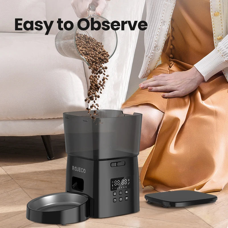 ROJECO SmartFeast™ – Automatic Pet Feeder with Button Control