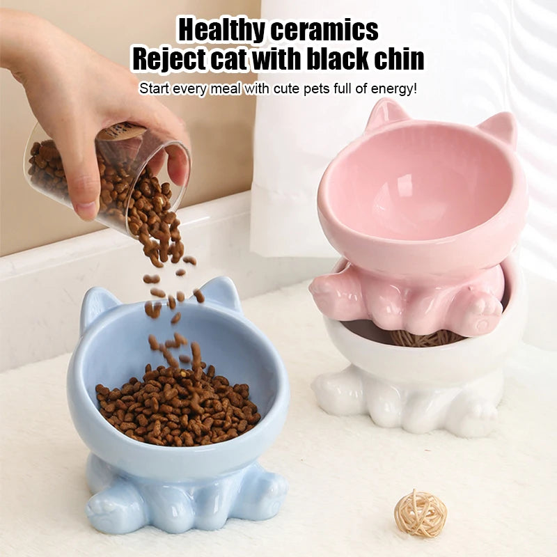 PawLift™ – Elevated Ceramic Bowl for Cats & Dogs