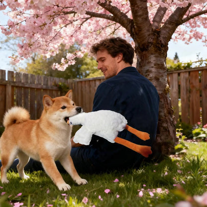 Dog Chew Plush Toy – Soft Bite-Resistant White Duck for Indoor & Outdoor Play